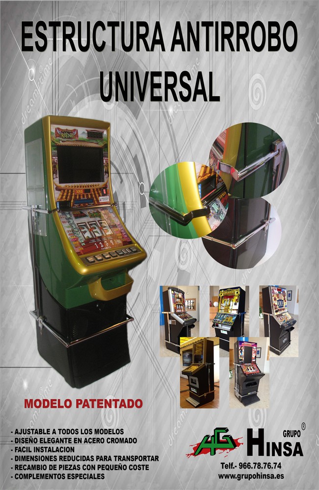 herraje universal antirrobo para maquinas recreativas