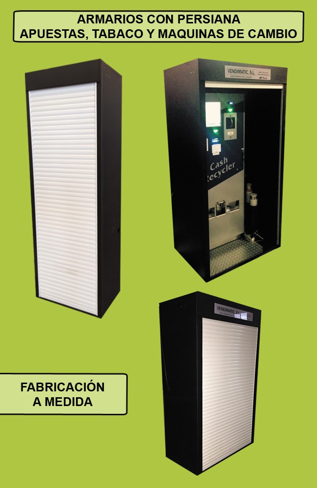 Armario de seguridad con persiana para máquina de apuestas, tabaco y cambio